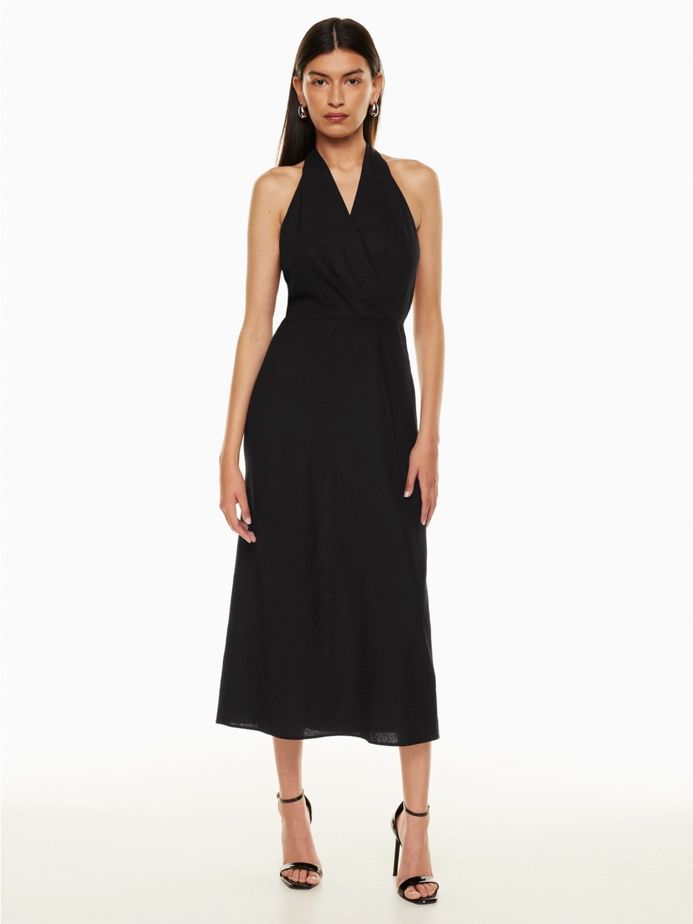 Babaton Black Halter Midi Dress